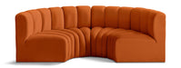 Arc - Velvet 4 Piece U-Shaped Modular Sofa - Simple Home Plus