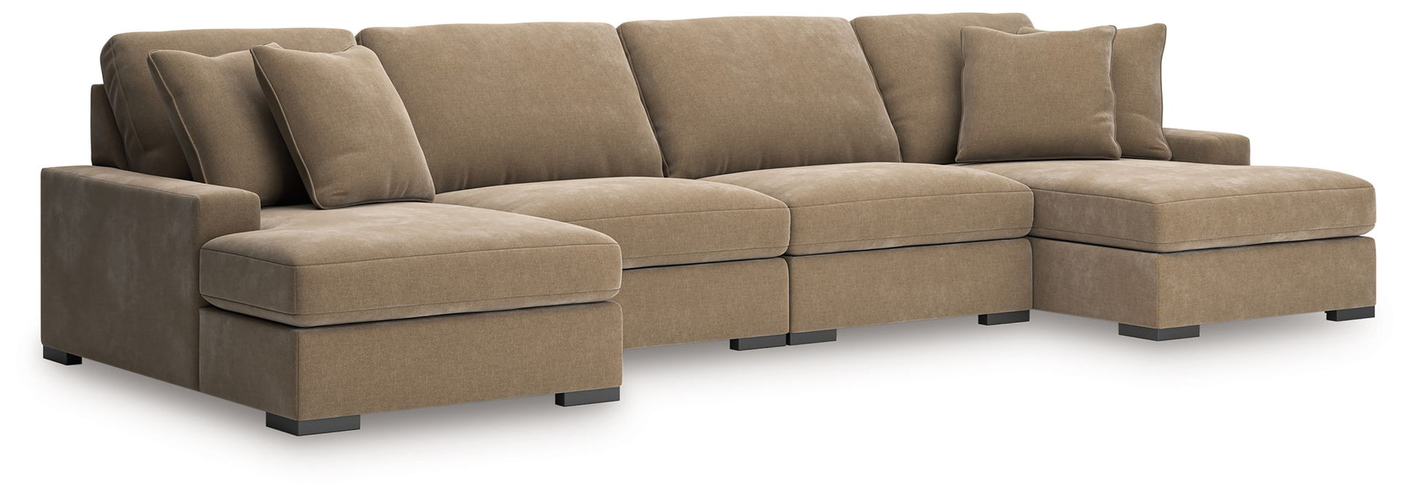 Calden - 4-Piece Sectional With Double Chaise - Sable - Simple Home Plus