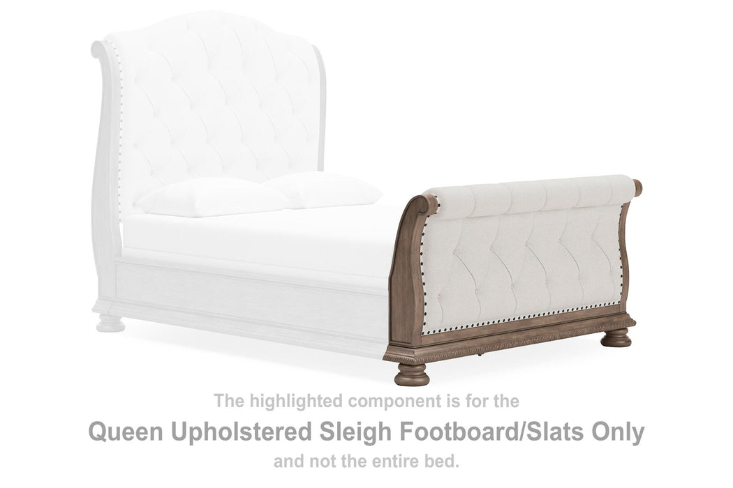 Ardenfield - Queen Upholstered Sleigh Footboard/Slats - Light Brown - Simple Home Plus
