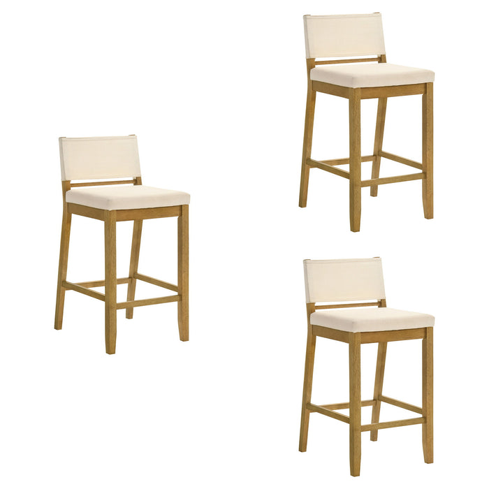 Yaneli - Contemporary Natural Wood Bar Height Kitchen Bar Stool - Simple Home Plus