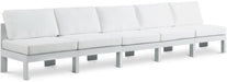 Nizuc - Outdoor Patio 5 Seat Modular Armless Sofa With White Frame - Simple Home Plus