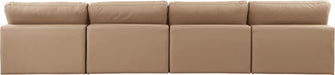 Comfy - Faux Leather Modular Armless Sofa 4 Pieces - Tan - Simple Home Plus