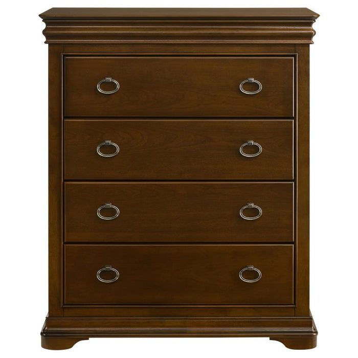 Garland - 4-Drawer Bedroom Chest Of Drawers - Brown Cherry - Simple Home Plus
