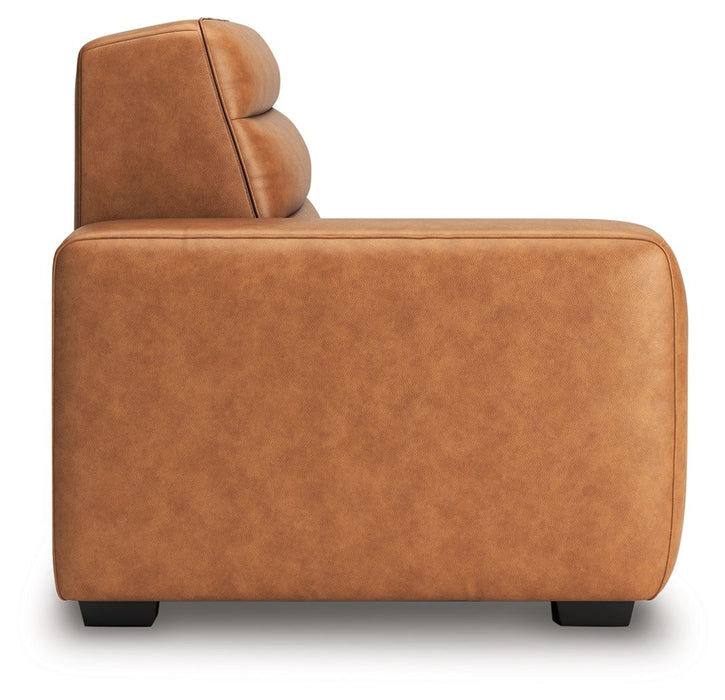 Modero - 2-Piece Power Reclining Sectional Loveseat - Toffee - Simple Home Plus