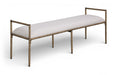 Axis - Linen Textured  Beige Fabric Upholstered Bench - Simple Home Plus