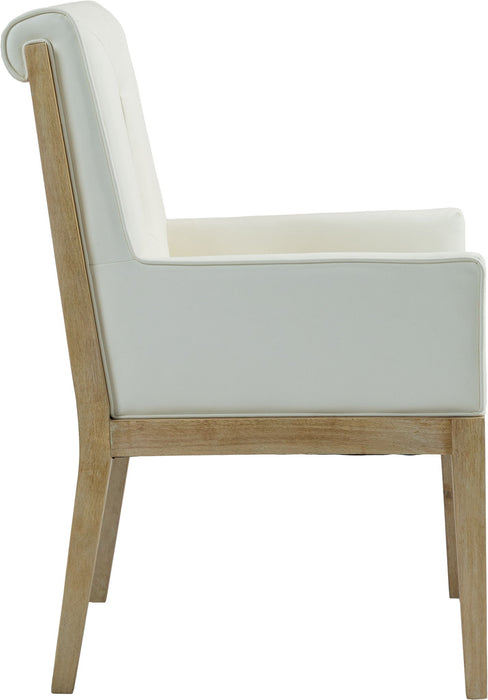 Gwendolyn - Faux Leather Dining Arm Chair With Natural Frame - Simple Home Plus