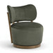 Elara - Velvet Upholstered Swivel Accent Chair - Stained Brown - Simple Home Plus