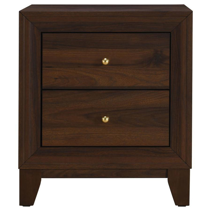 Welsley - 2-Drawer Nightstand Bedside Table - Walnut - Simple Home Plus