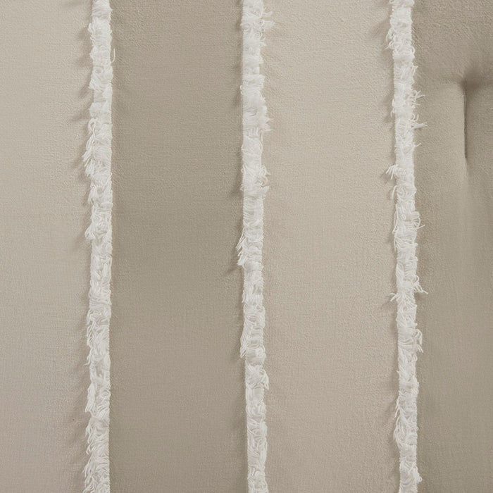 Shay - 3 Piece Striped Cotton Comforter Set - Taupe - Simple Home Plus