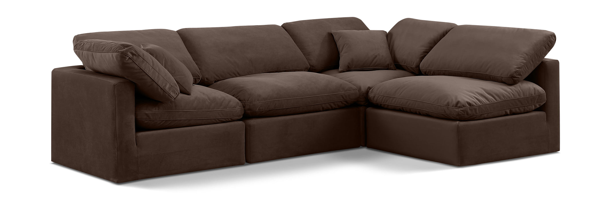 Indulge - Velvet 4 Piece Modular Sectional - Simple Home Plus