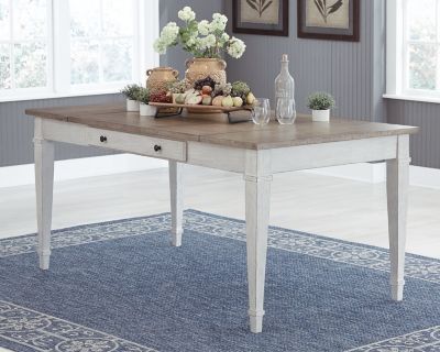 Skempton - RECT DRM Table w/Storage - White - Simple Home Plus