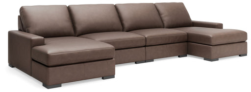 Calden - 4-Piece Sectional With Double Chaise - Chocolate - Simple Home Plus