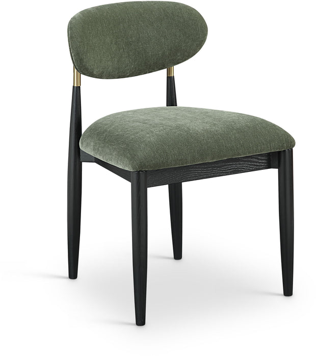 Riccio - Fabric Dining Side Chair (Set of 2) - Black And Gold Frame - Simple Home Plus