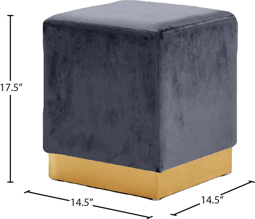 Jax - Stool Ottoman with Gold Base - Simple Home Plus