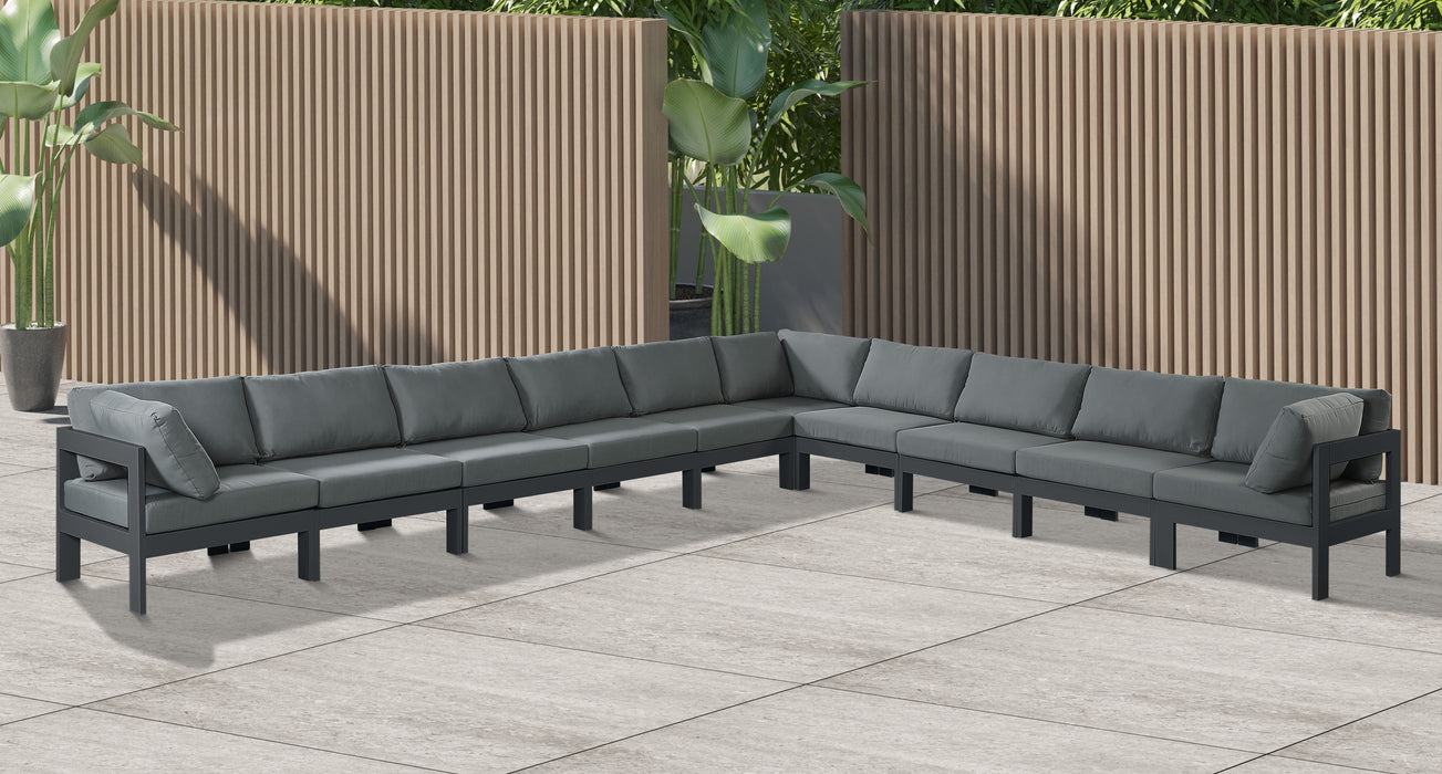 Nizuc - Outdoor Patio 10 Piece Modular Sectional With Gray Frame - Simple Home Plus