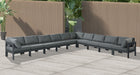 Nizuc - Outdoor Patio 10 Piece Modular Sectional With Gray Frame - Simple Home Plus