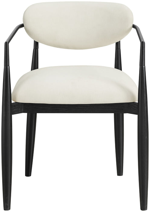 Riccio - Fabric Dining Arm Chair (Set of 2) - Black Frame - Simple Home Plus