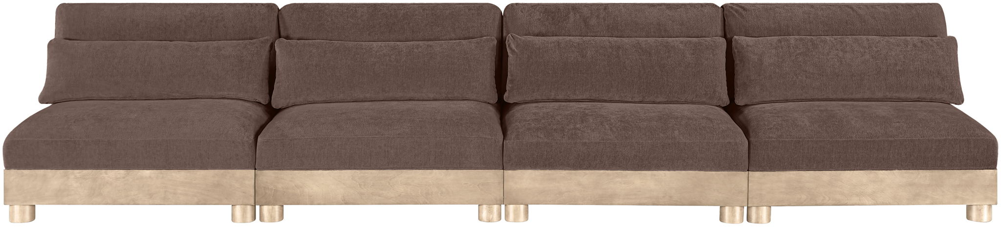 Turin - Chenille Fabric Upholstered Modular Sectional - Brown - Simple Home Plus