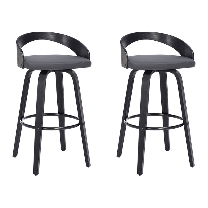 Sonia - 26" Counter Height Swivel Bar Stool - Black Wood - Simple Home Plus
