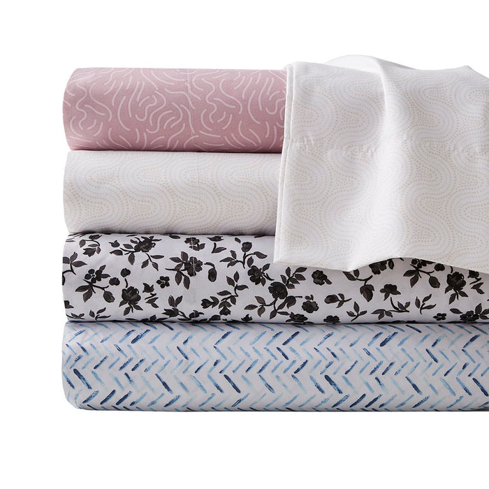 Printed Microfiber - Full Sheet Set - Black Floral - Simple Home Plus