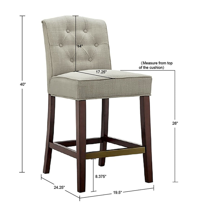 Marian - Tufted Counter Stool - Tan - Simple Home Plus