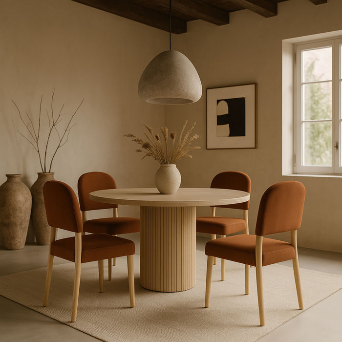 Varinelle - Velvet Dining Chair (Set of 2) - Natural Frame - Simple Home Plus