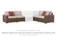 Dolan Creek - RAF/LAF Loveseat With Cushion (Set of 2) - Beige / Brown - Simple Home Plus