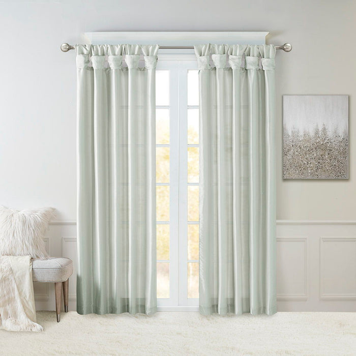 Emilia - 120" Twist Tab Lined Window Curtain - Dusty Aqua - Simple Home Plus