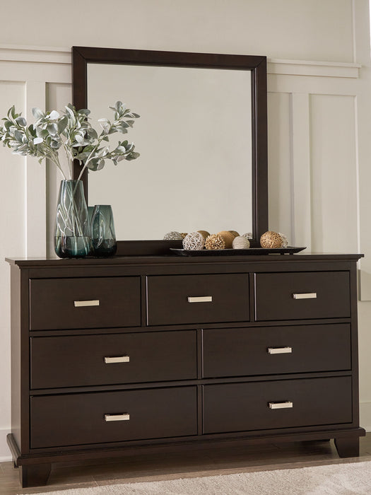 Covetown - Dresser And Mirror - Dark Brown - Simple Home Plus