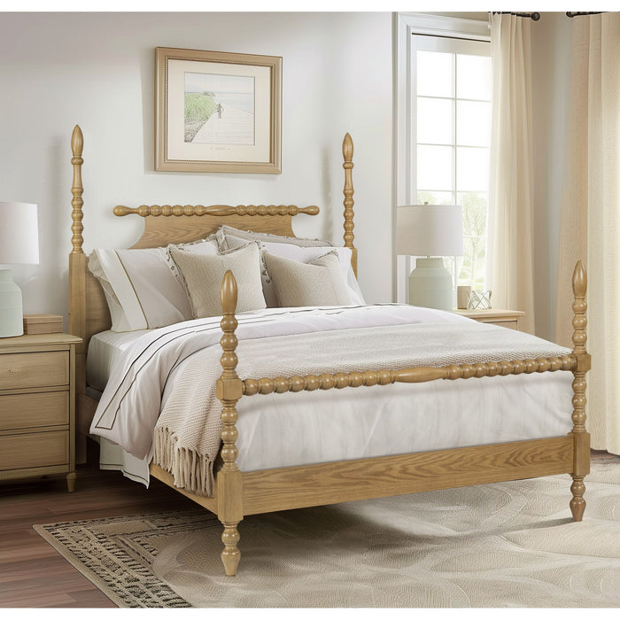 Beckett - Queen Turned Spindle Bed - Natural - Simple Home Plus