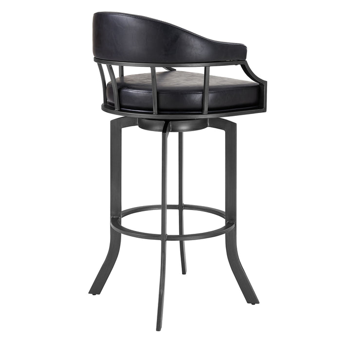 Pharaoh - Swivel Faux Leather Bar Stool - Mineral Finish