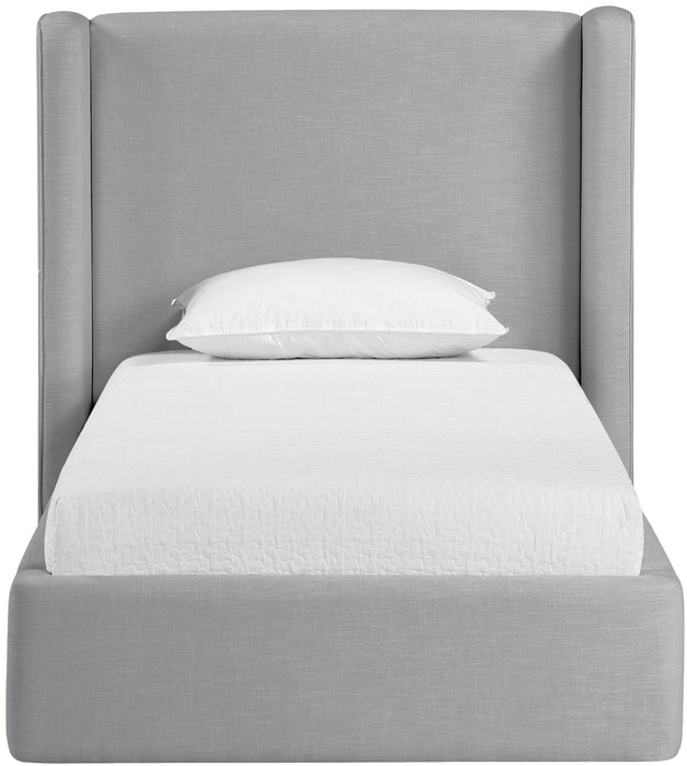 Kendall - Linen Textured Fabric Upholstered Bed - Simple Home Plus