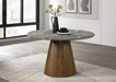 Franklin - 59" Round Dining Table - Gray And Dark Oak - Simple Home Plus