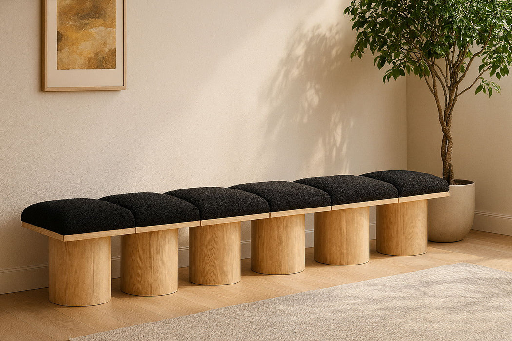 Pavilion - 6 Piece Modular Bench With Natural Base - Simple Home Plus
