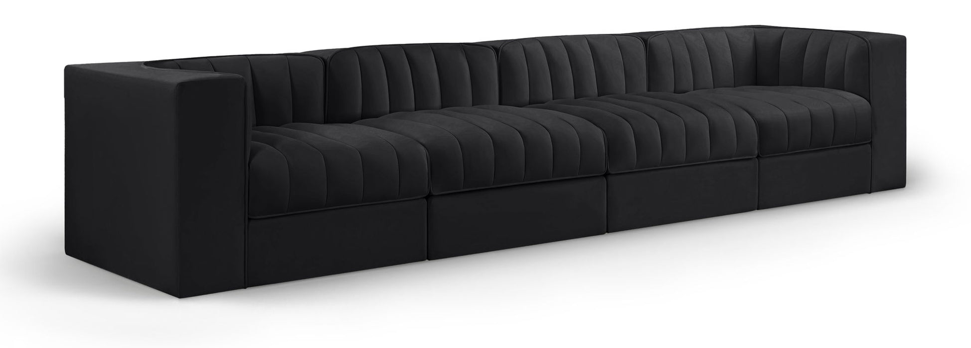 Rummi - Velvet Performance Fabric Upholstered 4 Piece Modular Sofa - Simple Home Plus