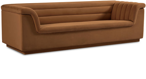Cascade - Velvet Sofa - Saddle - Simple Home Plus