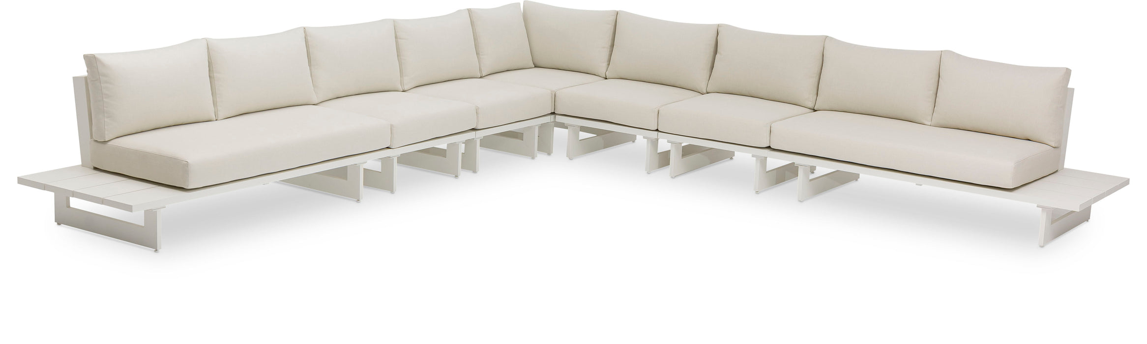 Maldives - 7 Piece Water Resistant Outdoor Patio Modular Sectional With White Base - Simple Home Plus