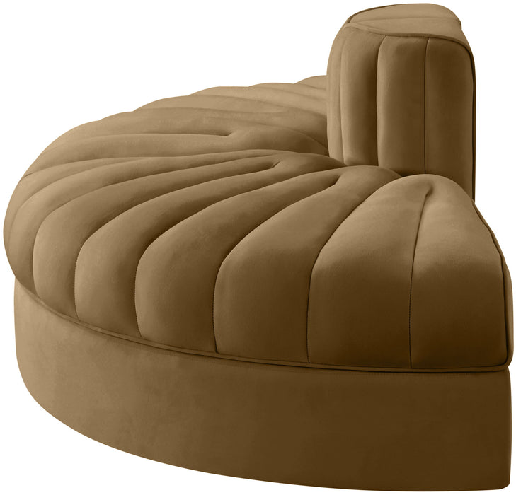 Rummi - Velvet Performance Fabric Upholstered 2 Piece  Rounded Modular Loveseat - Simple Home Plus