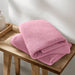 Diagonal Ribbed - 4 Piece Bath Towels Set - Pink - Simple Home Plus