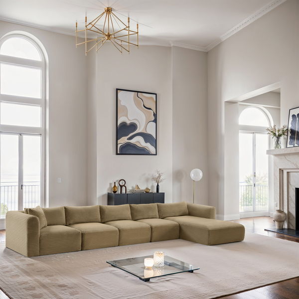 Shaggy - 5 Piece Modular Sectional With Chaise