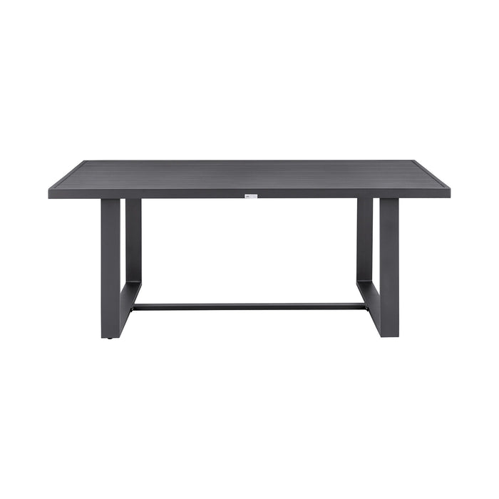 Menorca - Outdoor Patio 5-Piece Dining Table Set In Aluminum With Gray Cushions - Simple Home Plus