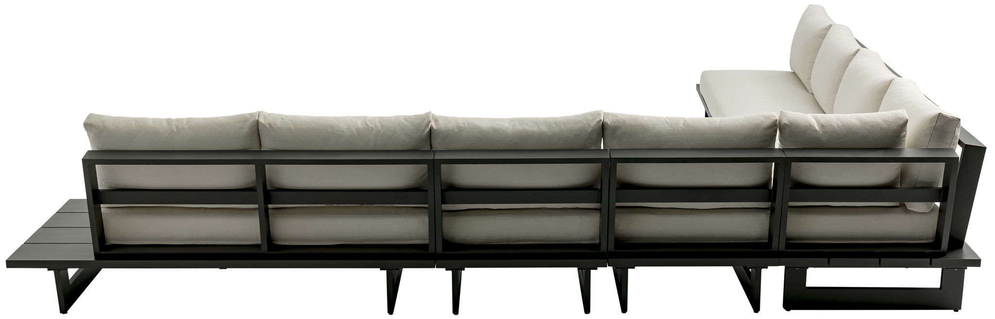 Maldives - 6 Piece Water Resistant Outdoor Patio Modular Sectional With Gray Base