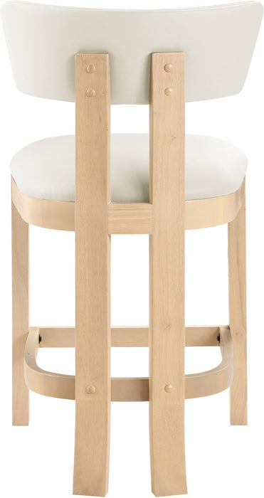 Lavrin - Vegan Leather Counter Stool (Set of 2) - Natural Base - Simple Home Plus