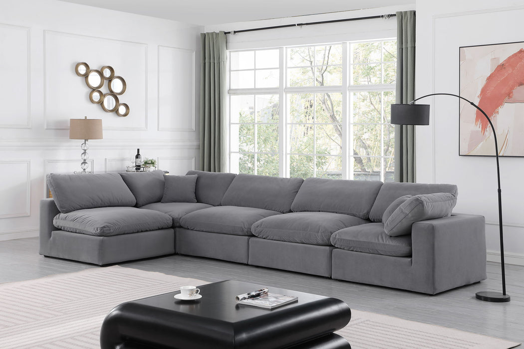 Comfy - 5 Piece Velvet Modular Sectional - Simple Home Plus