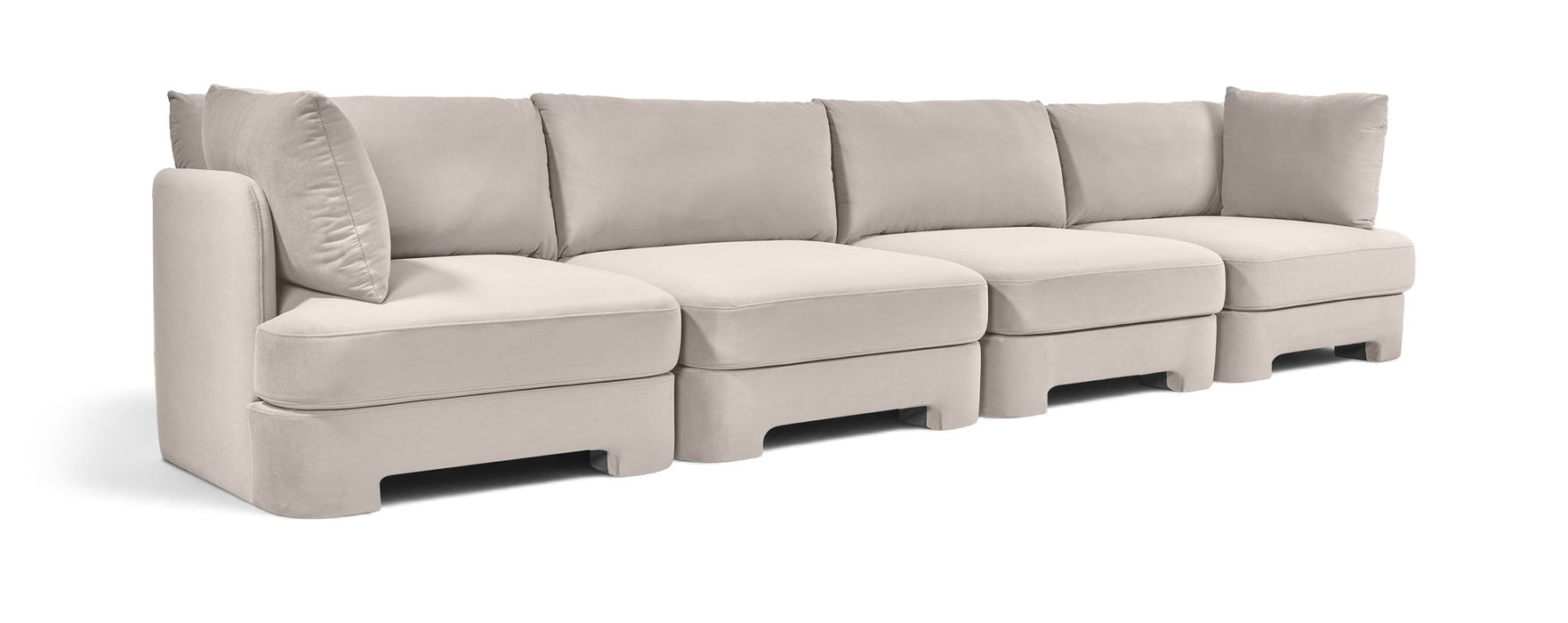 Hammond - Velvet Performance Fabric Upholstered 4 Piece Sofa - Simple Home Plus