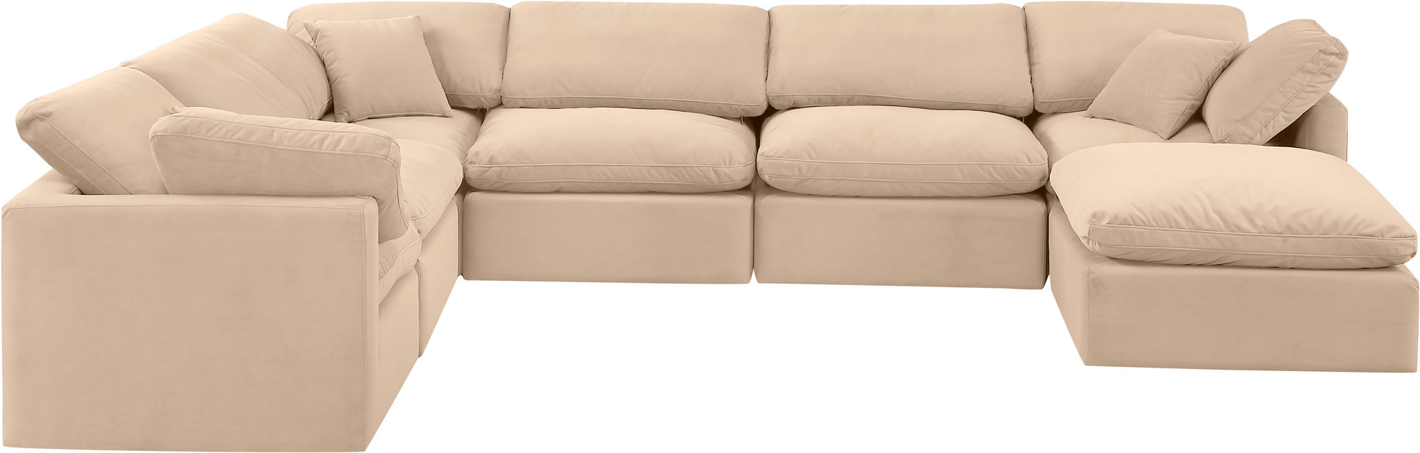 Indulge - Velvet 7 Piece Modular Sectional - Simple Home Plus