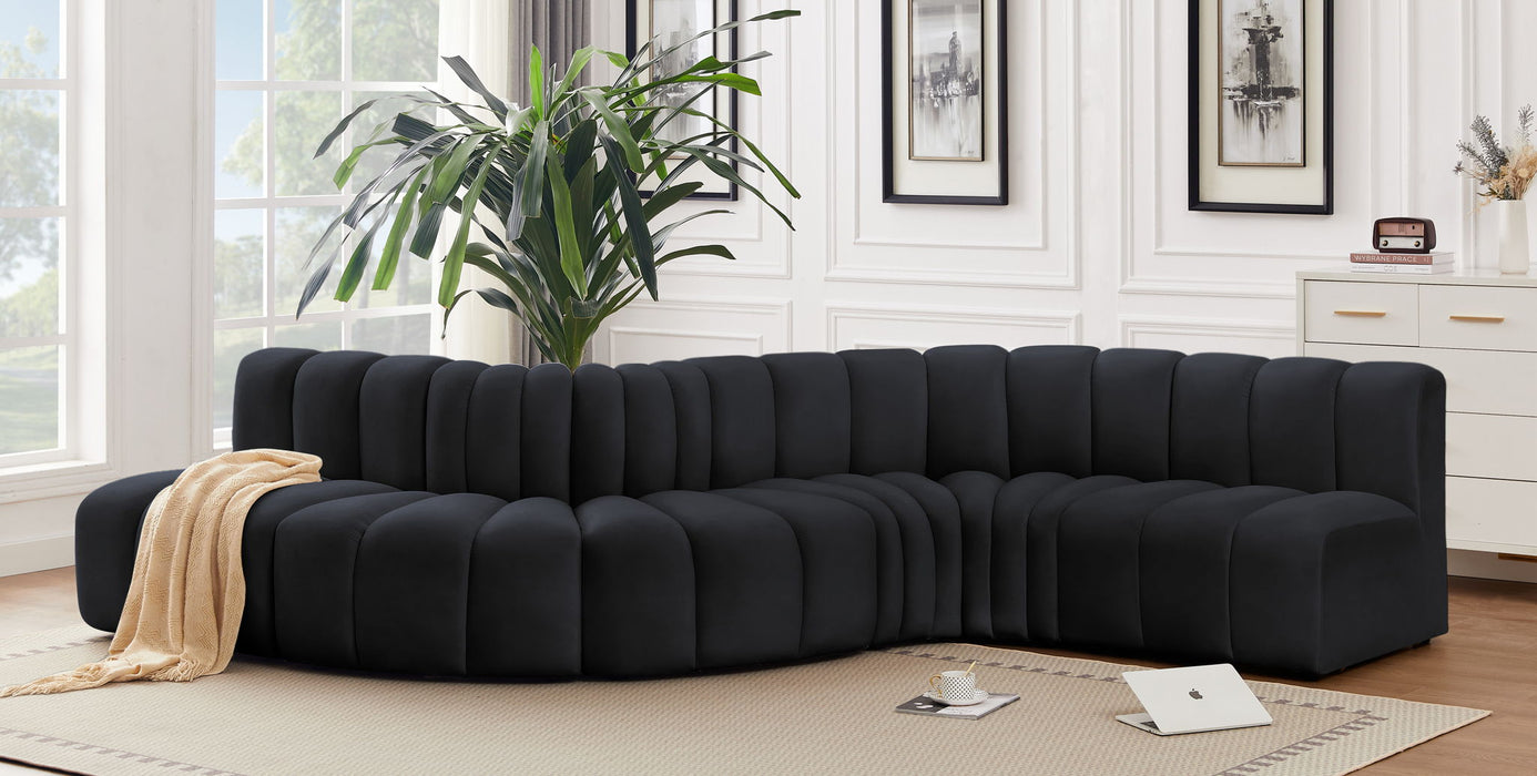 Arc - Velvet 6 Piece Curved Modular Sofa - Simple Home Plus