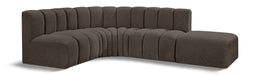 Arc - Boucle Fabric 5 Piece Corner Modular Sofa - Simple Home Plus