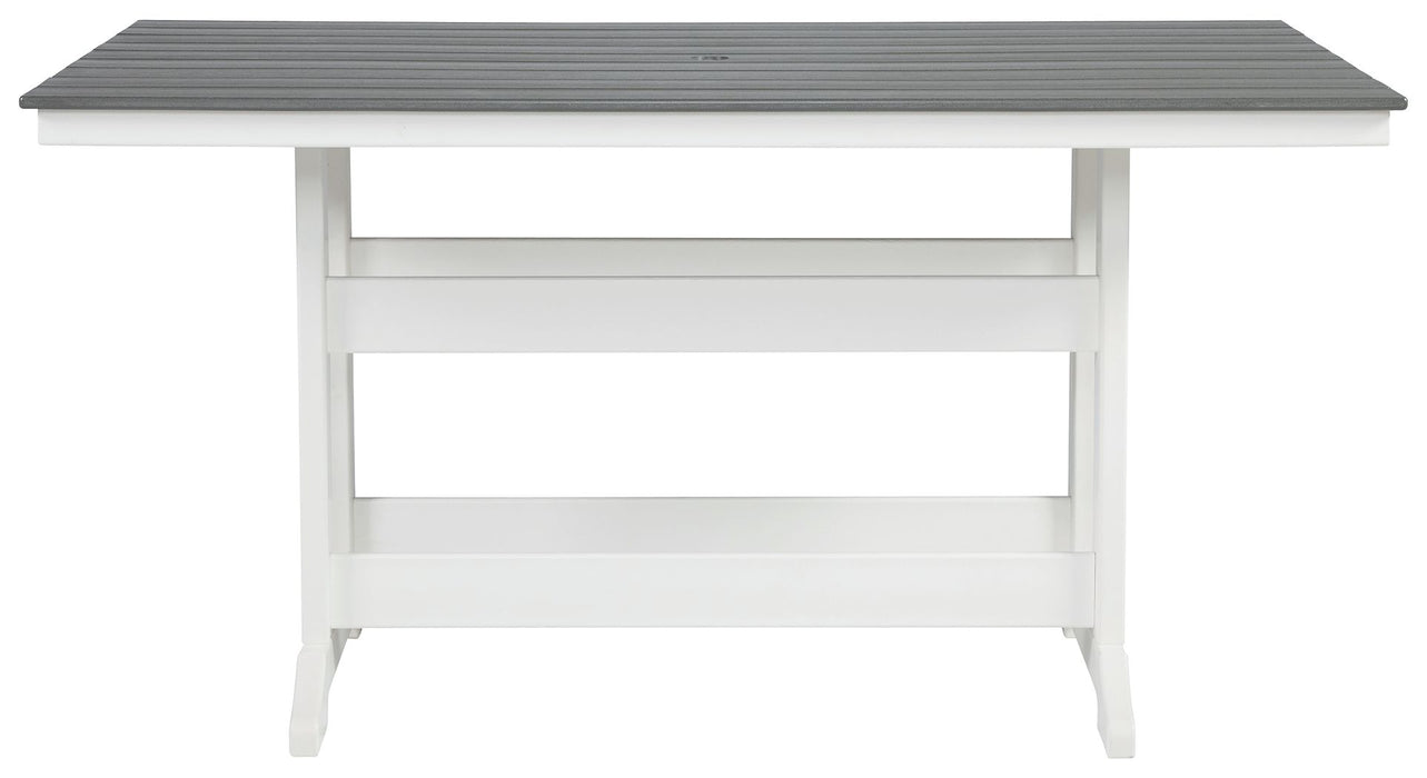 Transville - RECT COUNTER TABLE W/Umb OPT - Gray / White