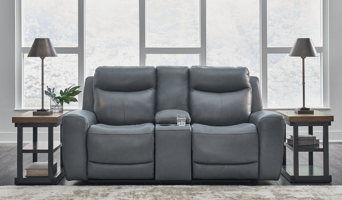 Mindanao - Power Reclining Loveseat With Console /Adj Hdrst - Simple Home Plus